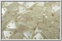 2-Loch-Triangles, CzechMates, 6mm, white, alabaster, white pastel, 50 Stk.