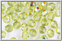 B�hm. Glasschliffperle, feuerpol., 8mm, yellow, lt., trans., AB, 10 Stk.
