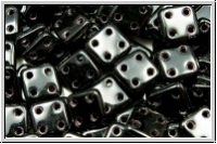 4-Loch-QuadraTiles, CzechMates, 6x6mm, black, op., 50 Stk.