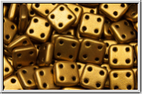 4-Loch-QuadraTiles, CzechMates, 6x6mm, brass gold, met., satin, 50 Stk.