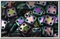 4-Loch-QuadraTiles, CzechMates, 6x6mm, purple, met., iris., 50 Stk.
