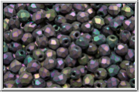 B�hm. Glasschliffperle, feuerpol., 3mm, purple, met., matte, iris., 50 Stk.