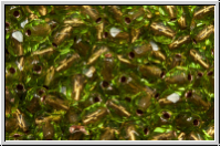 B�hm. Glasschliffperle, feuerpol., 4mm, olivine, trans., brass-ld., 50 Stk.