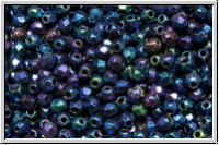 B�hm. Glasschliffperle, feuerpol., 2mm, blue, met., iris., 50 Stk.
