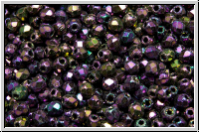 B�hm. Glasschliffperle, feuerpol., 2mm, purple, met., iris., 50 Stk.
