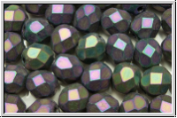 B�hm. Glasschliffperle, feuerpol., 6mm, purple, met., matte, iris., 25 Stk.