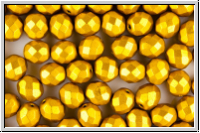 B�hm. Glasschliffperle, feuerpol., 8mm, bronze, metallic, satin, 10 Stk.