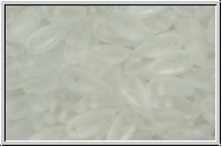 Chili-Beads, 2-Loch, 11x4mm, crystal, trans., matte, 25 Stk.