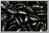Chili-Beads, 2-Loch, 11x4mm, black, op., 25 Stk.