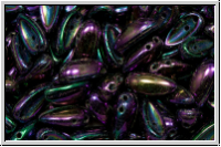 Chili-Beads, 2-Loch, 11x4mm, purple, met., iris., 25 Stk.