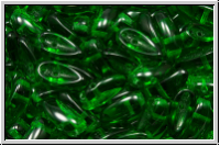 Chili-Beads, 2-Loch, 11x4mm, chrysolite, trans., 25 Stk.
