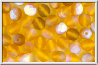 B�hm. Glasschliffperle, feuerpol., 8mm, topaz, trans., matte, AB, 10 Stk.