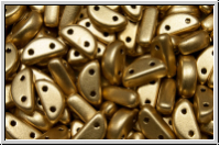 Half Moon Beads, 8x4mm, gold, met., satin, 25 Stk.