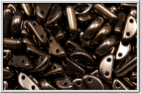 Half Moon Beads, 8x4mm, black, op., vega luster, 25 Stk.