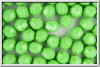 B�hm. Glasschliffperle, feuerpol., 8mm, green, op., 10 Stk.