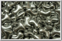 Tee-Beads, PRECIOSA, 2x8mm, silver, met., satin, 50 Stk.