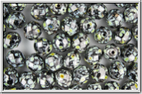 B�hm. Glasschliffperle, feuerpol., 8mm, black, op., picasso, 10 Stk.