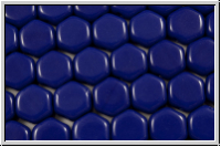 2-Loch-Honeycomb-Beads, 6mm, blue, op., 30 Stk.