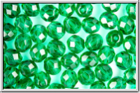 B�hm. Glasschliffperle, feuerpol., 8mm, emerald, trans., 10 Stk.