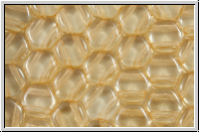 2-Loch-Honeycomb-Beads, 6mm, crystal, trans., champagne luster, 30 Stk.