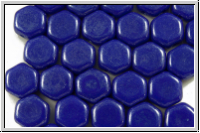 2-Loch-Honeycomb-Beads, 6mm, blue, op., luster, 30 Stk.