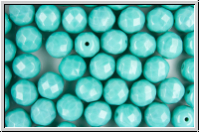 B�hm. Glasschliffperle, feuerpol., 8mm, greenturquoise, op., 10 Stk.