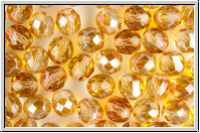 B�hm. Glasschliffperle, feuerpol., 8mm, crystal, trans., copper, 10 Stk.