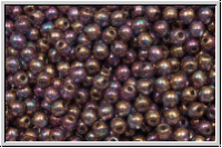 b�hm. Glasperle, rund, 3mm, crystal, trans., purple iris., 50 Stk.