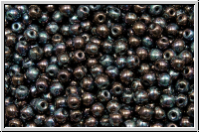 b�hm. Glasperle, rund, 3mm, black, op., nebula, 50 Stk.
