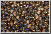 b�hm. Glasperle, rund, 3mm, crystal, trans., half sliperit, 50 Stk.
