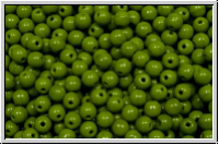 b�hm. Glasperle, rund, 3mm, olivine, dk., op., 50 Stk.