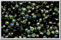 b�hm. Glasperle, rund, 3mm, black, op., half vitrail, 50 Stk.