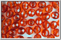 B�hm. Glasschliffperle, feuerpol., 8mm, siam, trans., 10 Stk.