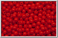 b�hm. Glasperle, rund, 3mm, red, op., 50 Stk.