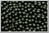 b�hm. Glasperle, rund, 3mm, white, alabaster, black pearl, matte, 50 Stk.