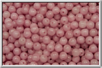b�hm. Glasperle, rund, 3mm, rose, lt., op., 50 Stk.
