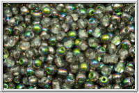 b�hm. Glasperle, rund, 3mm, crystal, trans., half vitrail med., 50 Stk.