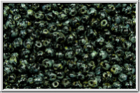 b�hm. Glasperle, rund, 3mm, black, op., picasso, 50 Stk.