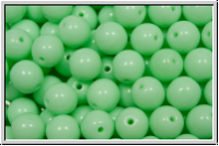 b�hm. Glasperle, rund, 6mm, mint, lt., op., 25 Stk.