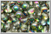b�hm. Glasperle, rund, 6mm, crystal, trans., half vitrail medium, 25 Stk.