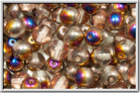 b�hm. Glasperle, rund, 6mm, crystal, trans., half sliperit, 25 Stk.