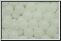 b�hm. Glasperle, rund, 6mm, white, alabaster, 25 Stk.