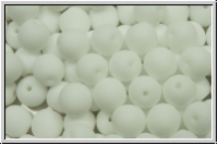 b�hm. Glasperle, rund, 6mm, white, alabaster, matte, 25 Stk.