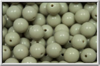b�hm. Glasperle, rund, 6mm, grey, op., 25 Stk.