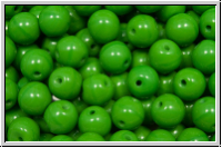 b�hm. Glasperle, rund, 6mm, green, pea, op., 25 Stk.