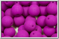 b�hm. Glasperle, rund, 8mm, white, alabaster, purple neon, 10 Stk.