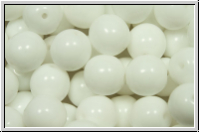 b�hm. Glasperle, rund, 8mm, white, op., 10 Stk.