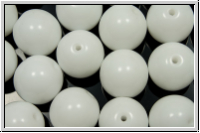 b�hm. Glasperle, rund, 10mm, white, op., 5 Stk.