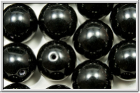 b�hm. Glasperle, rund, 12mm, black,op., 1 Stk.