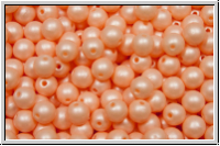 b�hm. Glasperle, rund, 4mm, white, alabaster, soft pastel salmon, 50 Stk.